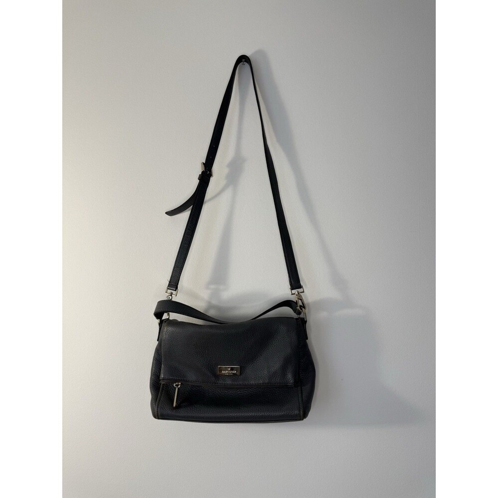 ✿ Kate Spade New York Gray Pebbled Leather Foldover Crossbody Shoulder Bag